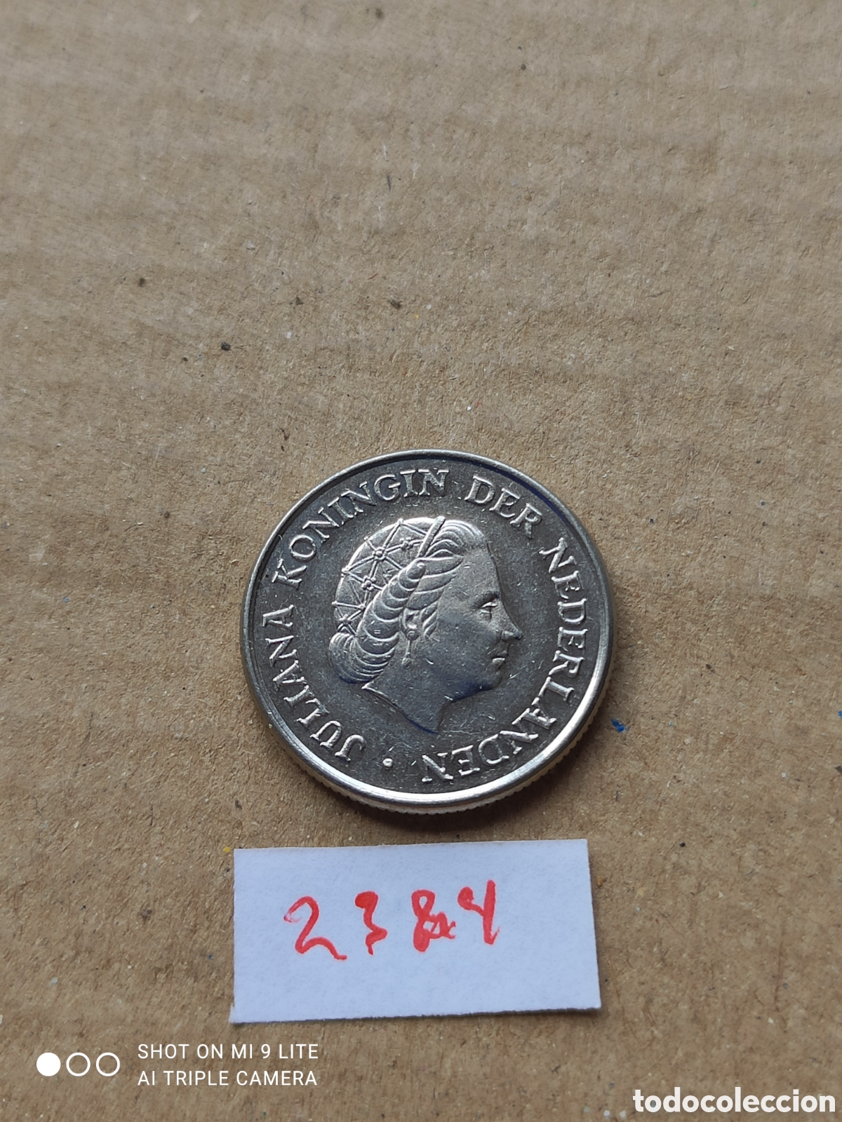 Monedas antiguas de Europa: Moneda holandesa de 25 c&eacute;ntimos a&ntilde;o 1980