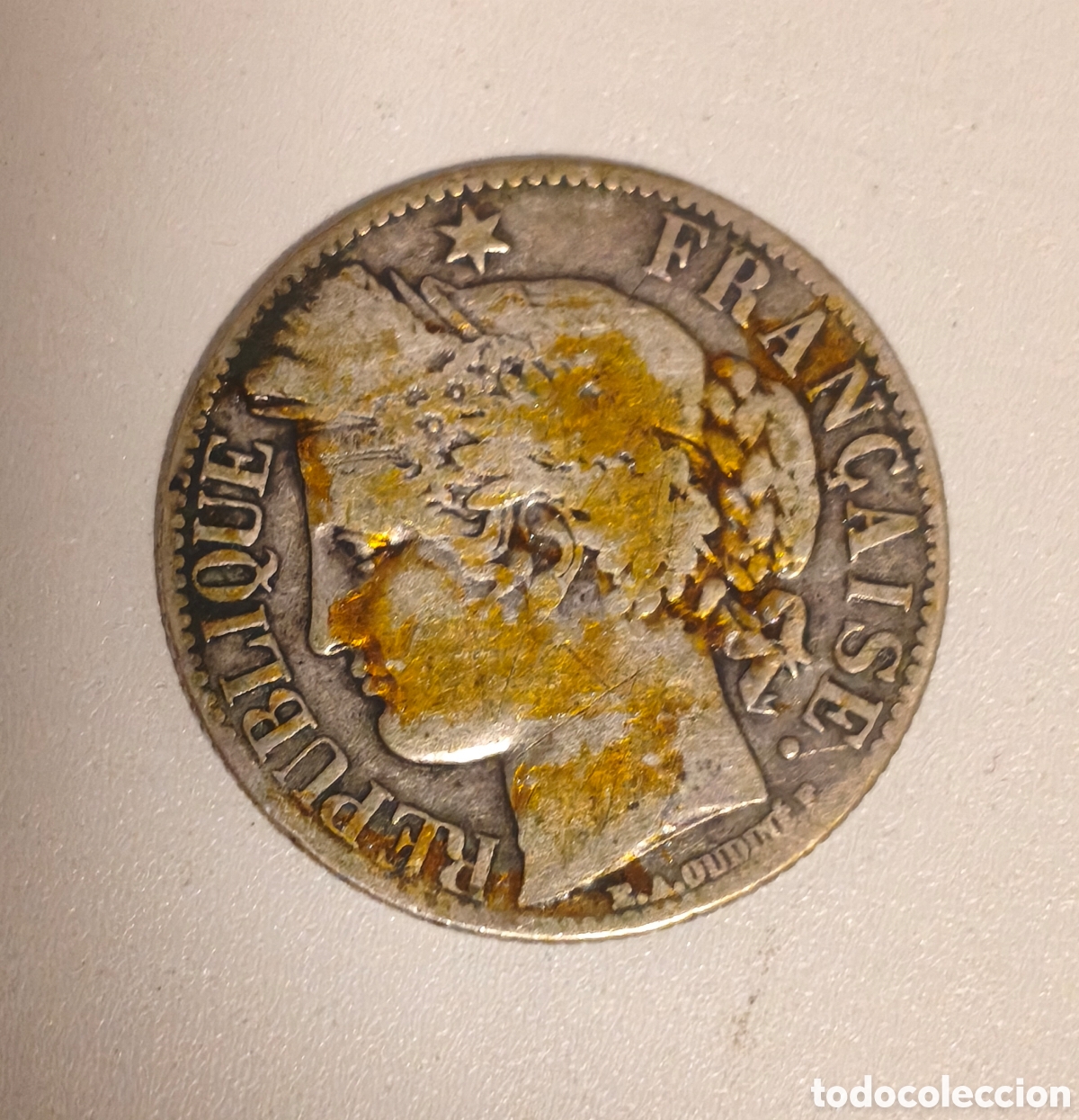 Monedas antiguas de Europa: 1 FRANCO FRANCIA PLATA 1872 A PARIS