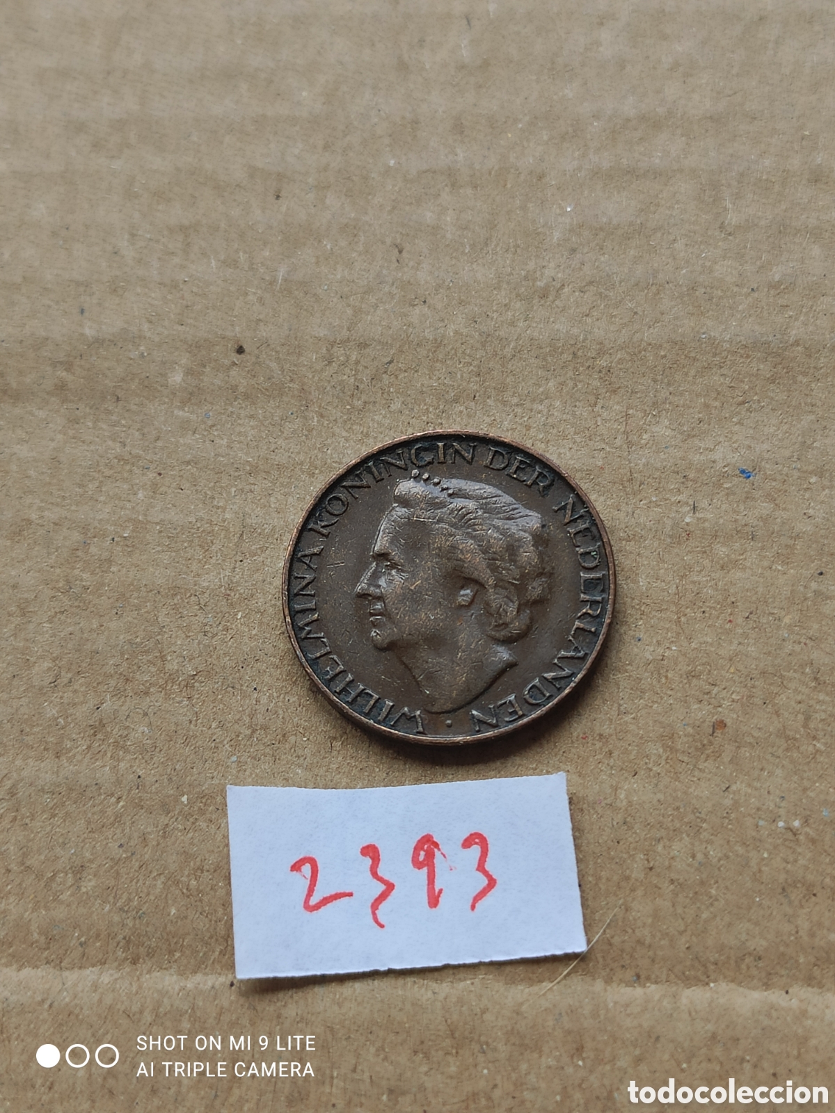 Monedas antiguas de Europa: Moneda holandesa de 1 c&eacute;ntimo a&ntilde;o 1948