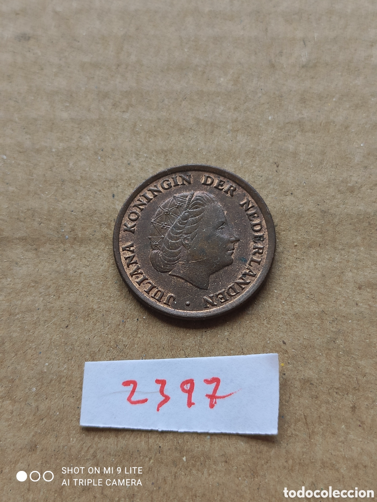 Monedas antiguas de Europa: Moneda holandesa de 1 c&eacute;ntimo a&ntilde;o 1966