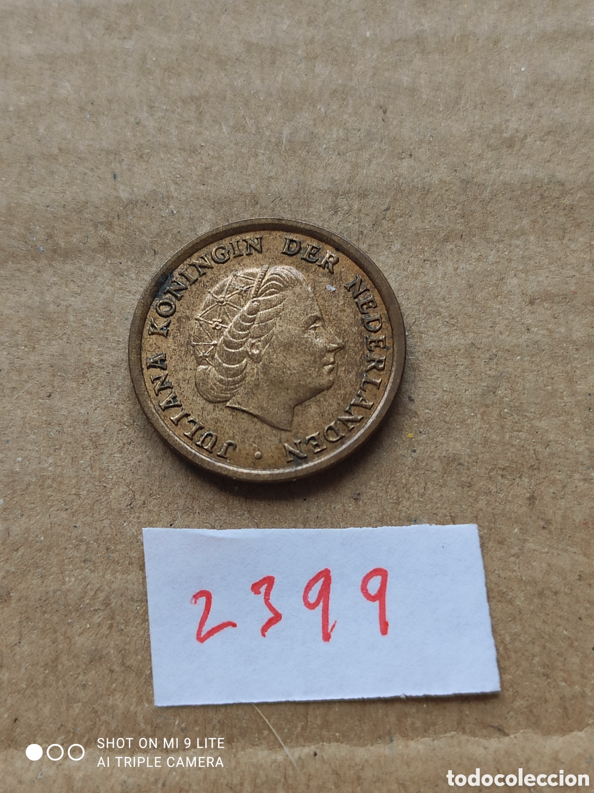 Monedas antiguas de Europa: Moneda holandesa de 1 c&eacute;ntimo a&ntilde;o 1962