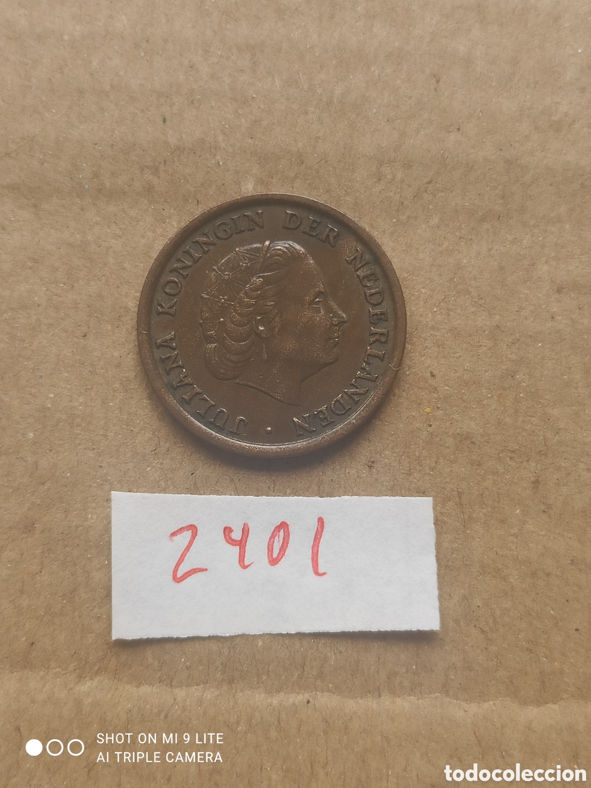 Monedas antiguas de Europa: Moneda holandesa de 1 c&eacute;ntimo a&ntilde;o 1954