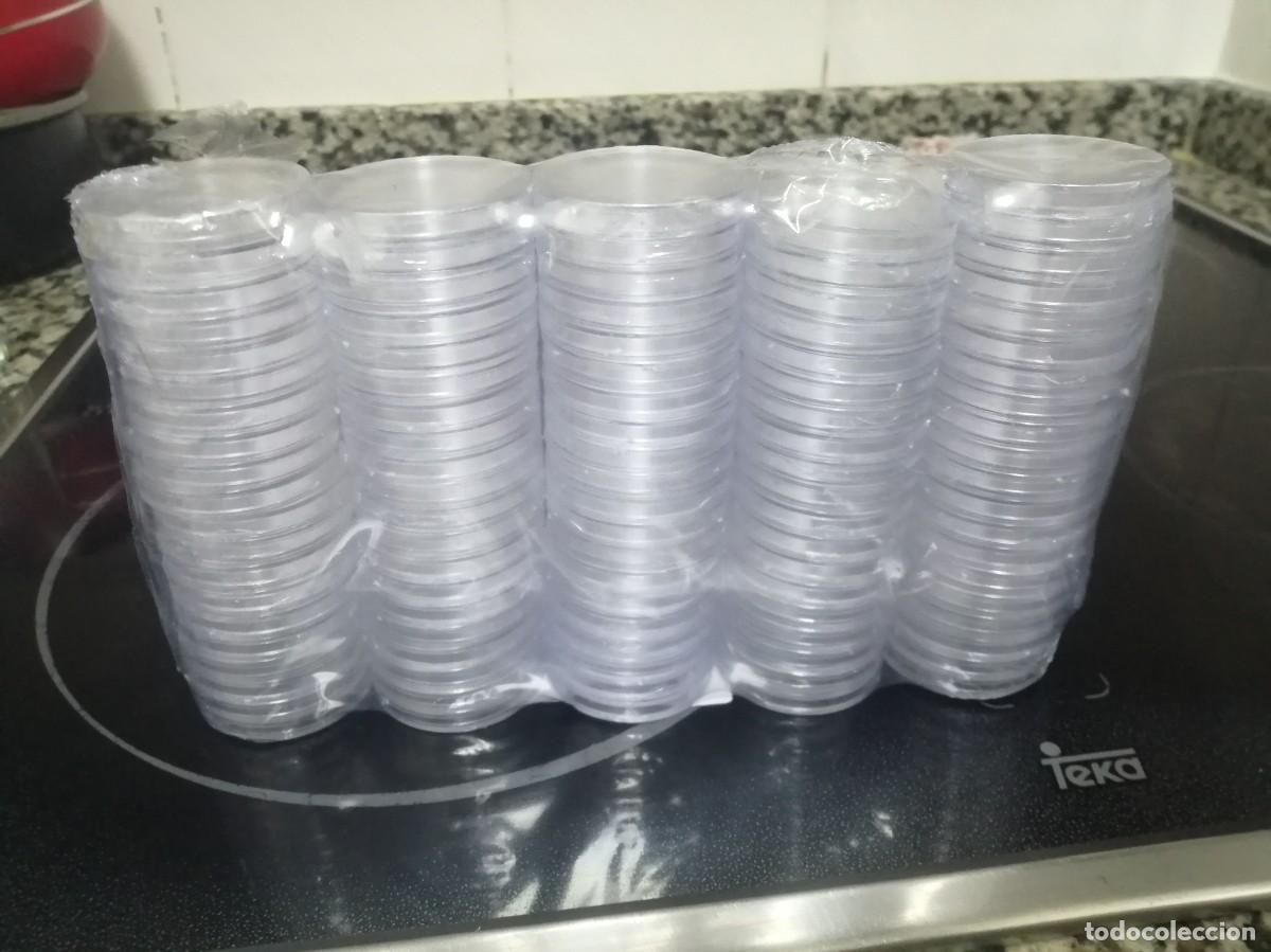 Monedas antiguas de Europa: PAQUETE DE 100 C&Aacute;PSULAS DE 38 MM PARA DUROS DE PLATA