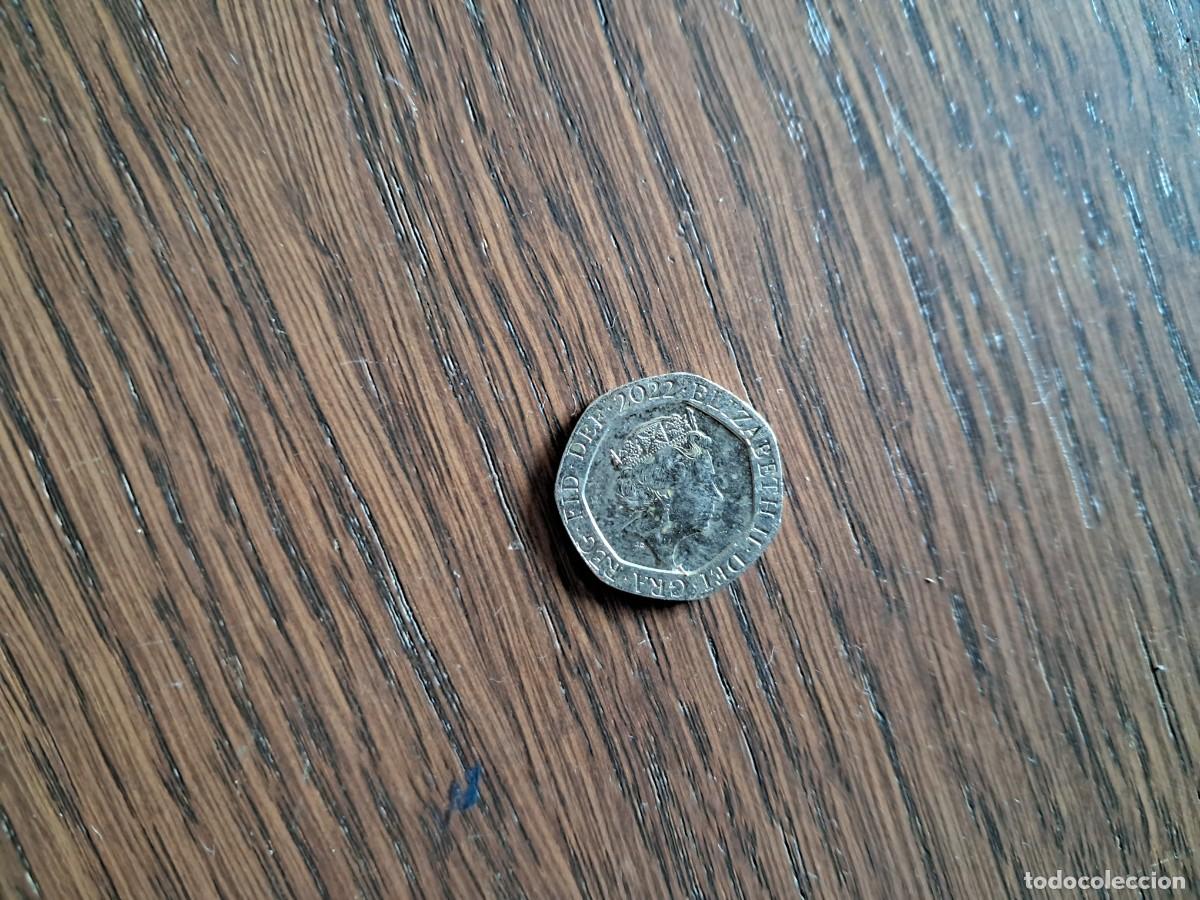 Monedas antiguas de Europa: moneda de Gran Breta&ntilde;a, 20 peniques, a&ntilde;o 2022.