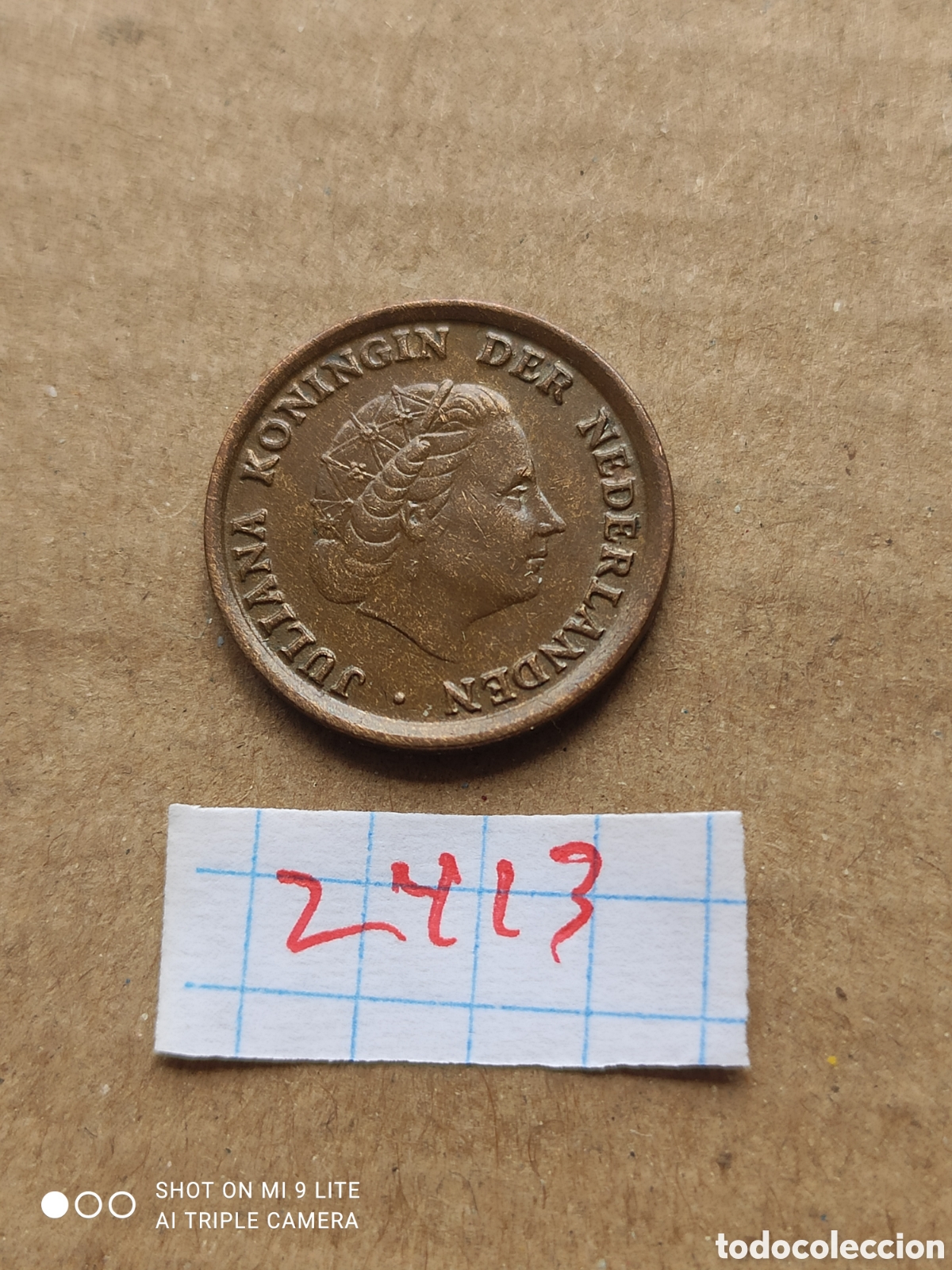 Monedas antiguas de Europa: Moneda holandesa de 1 c&eacute;ntimo a&ntilde;o1958