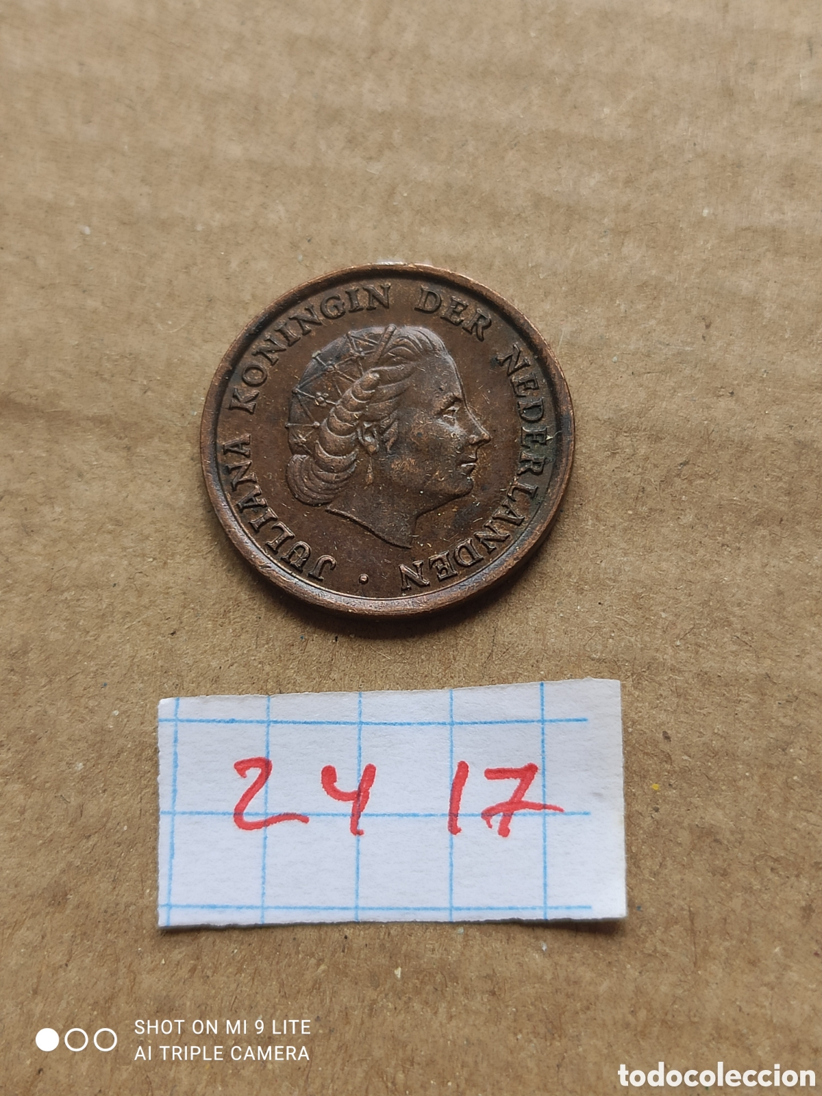 Monedas antiguas de Europa: Moneda holandesa de 1 c&eacute;ntimo a&ntilde;o 1953