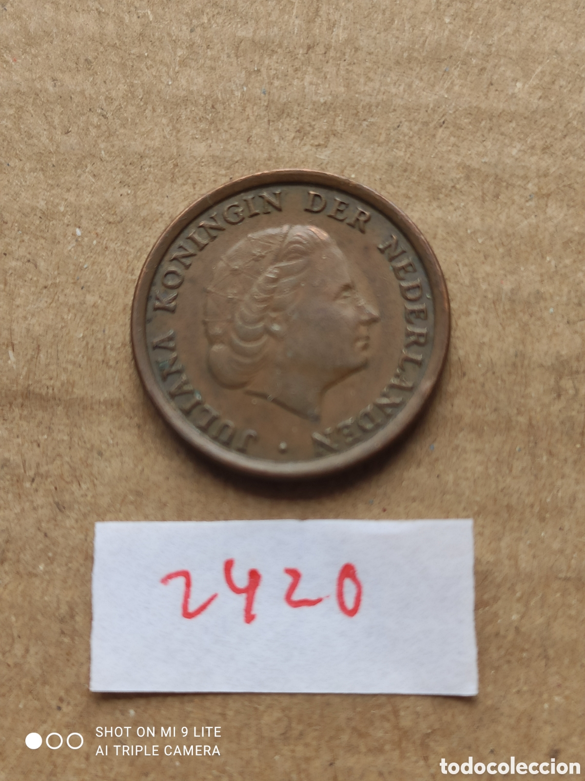 Monedas antiguas de Europa: Moneda holandesa de 1 c&eacute;ntimo a&ntilde;o 1971