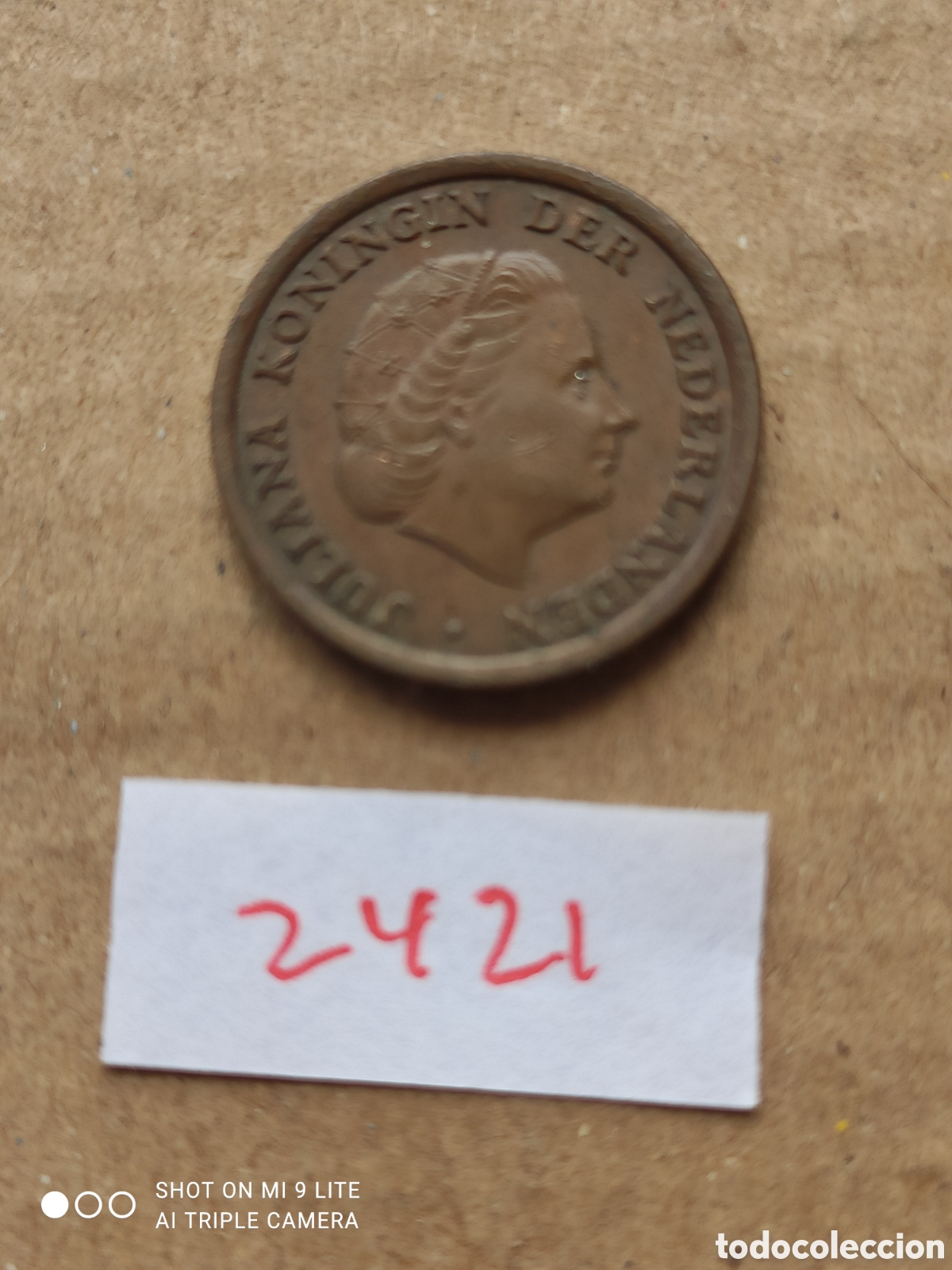 Monedas antiguas de Europa: Moneda holandesa de 1 c&eacute;ntimo a&ntilde;o 1965
