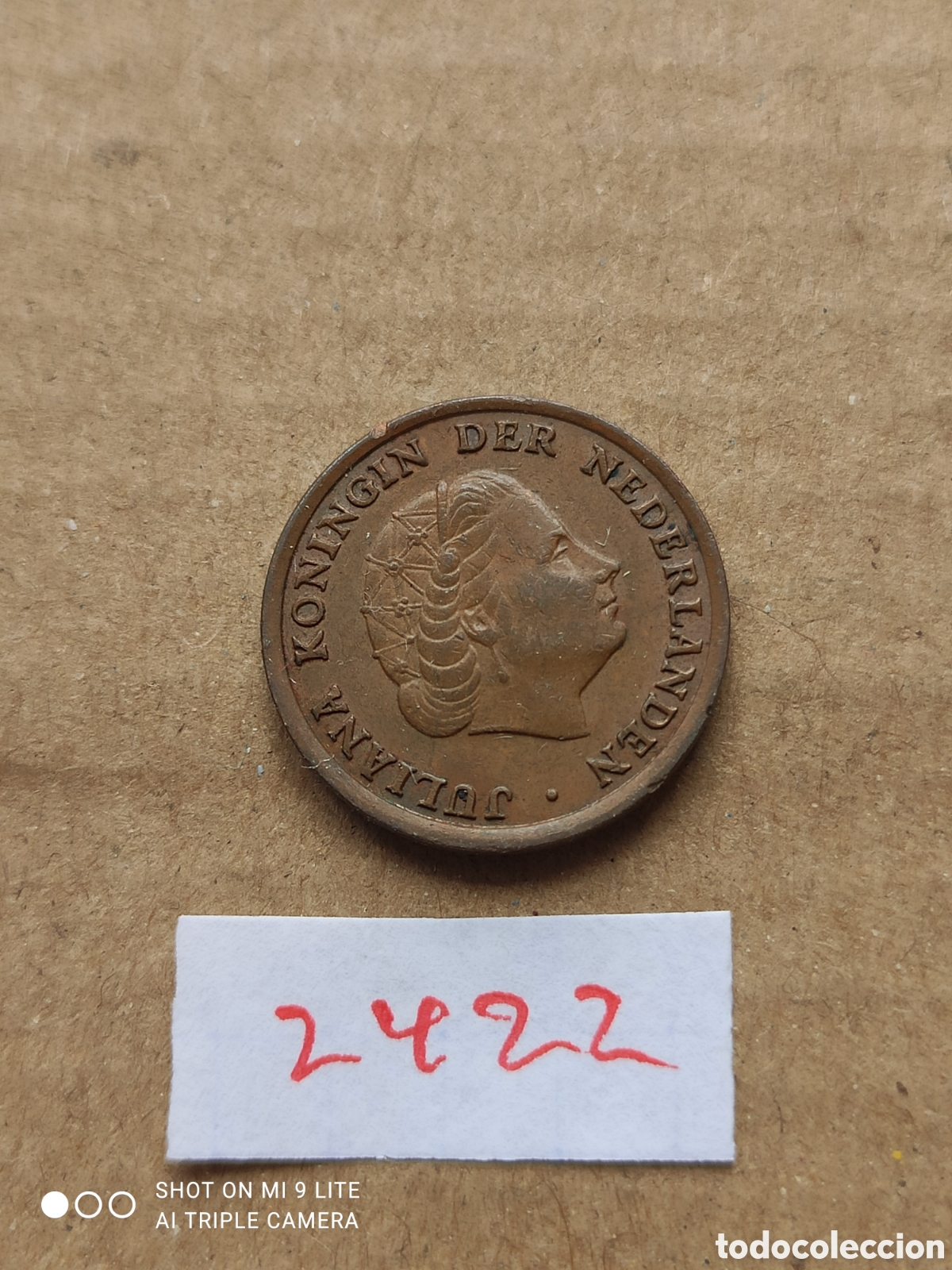 Monedas antiguas de Europa: Moneda holandesa de 1 c&eacute;ntimo a&ntilde;o 1965
