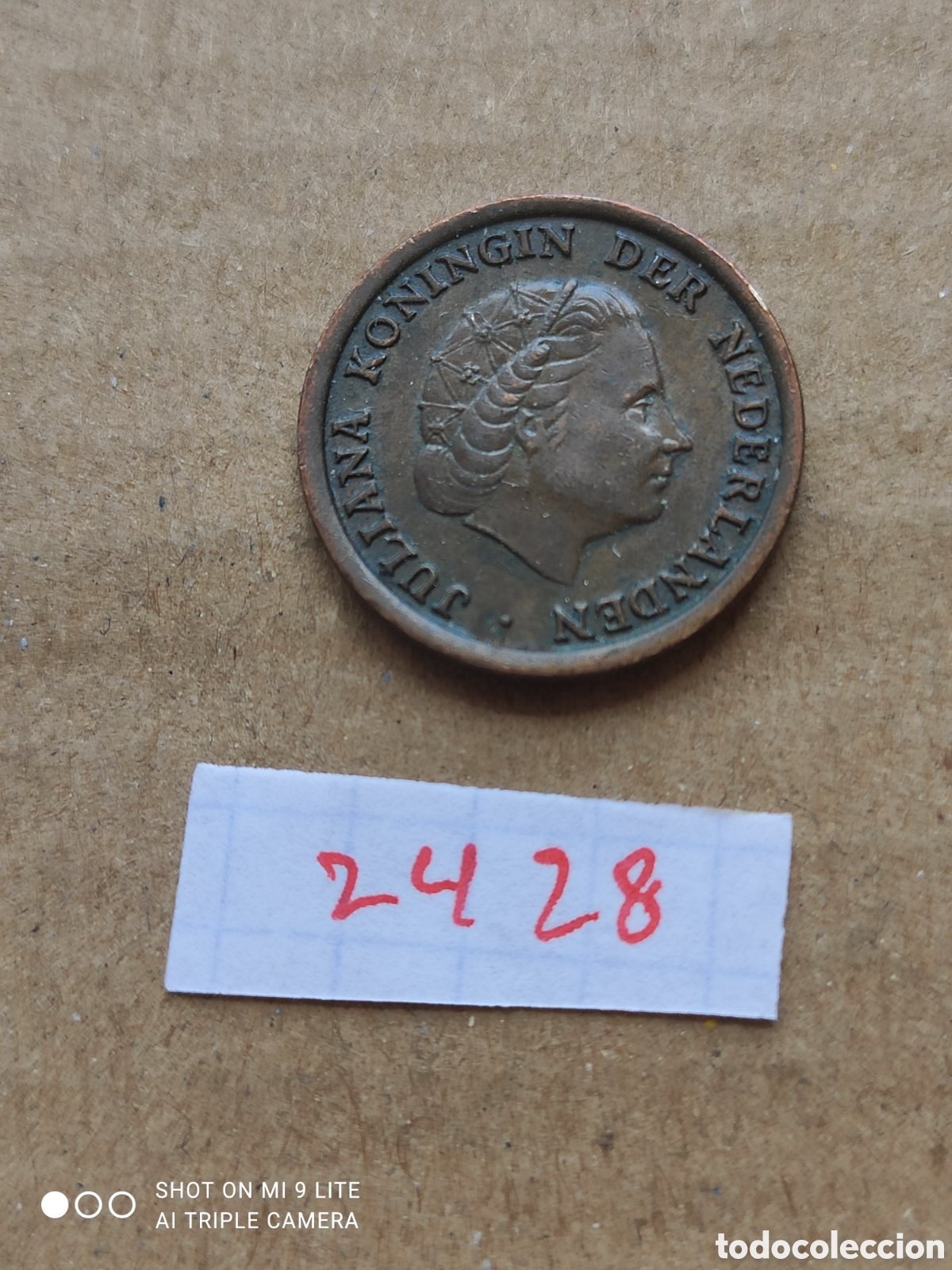 Monedas antiguas de Europa: Moneda holandesa de 1 c&eacute;ntimo a&ntilde;o 1960