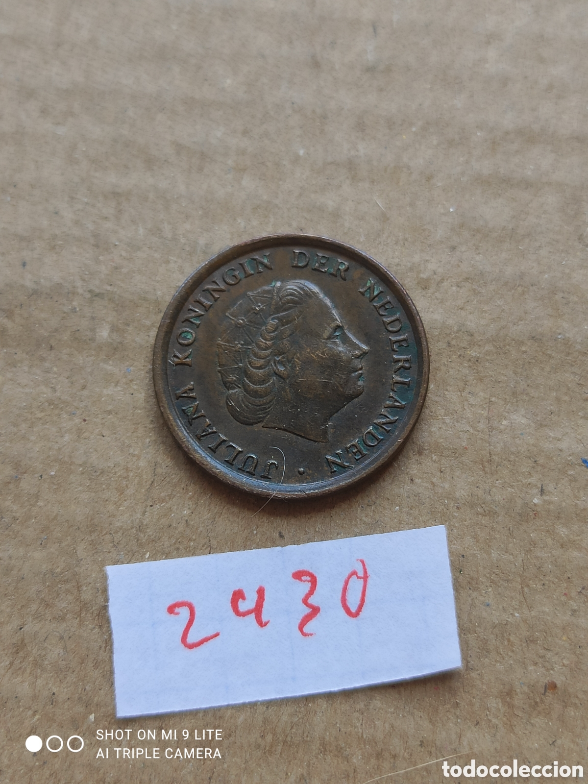 Monedas antiguas de Europa: Moneda holandesa de 1 c&eacute;ntimo a&ntilde;o 1969