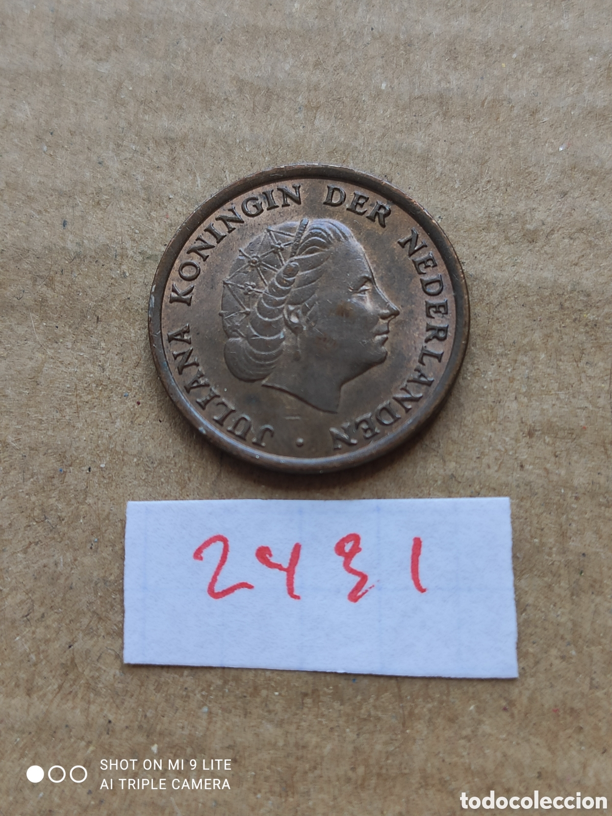 Monedas antiguas de Europa: Moneda holandesa de 1 c&eacute;ntimo a&ntilde;o 1966