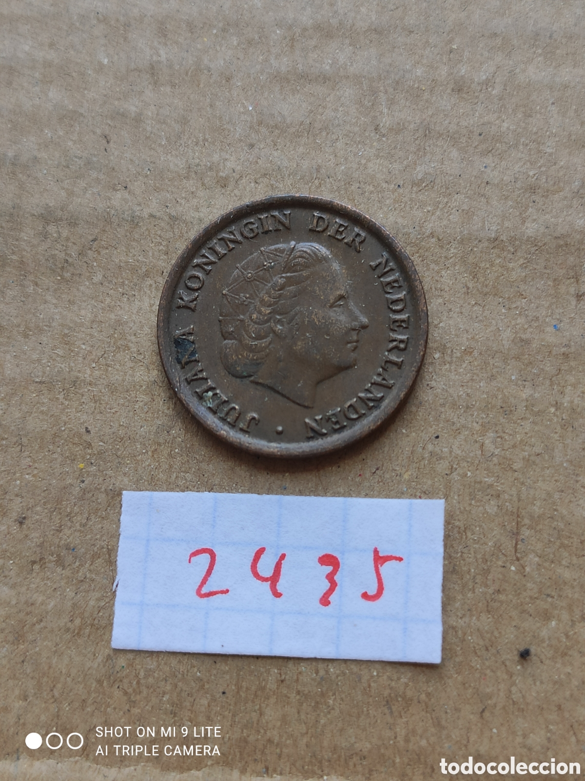 Monedas antiguas de Europa: Moneda holandesa 1 c&eacute;ntimo a&ntilde;o 1955