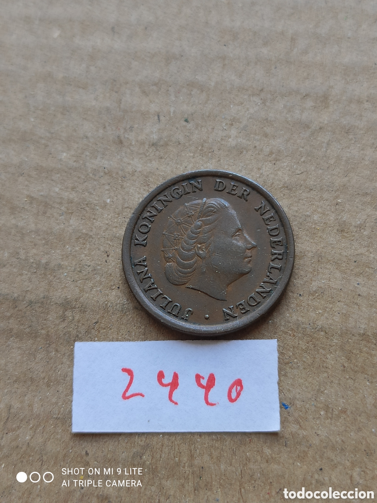 Monedas antiguas de Europa: Moneda holandesa de 1 c&eacute;ntimo a&ntilde;o 1966