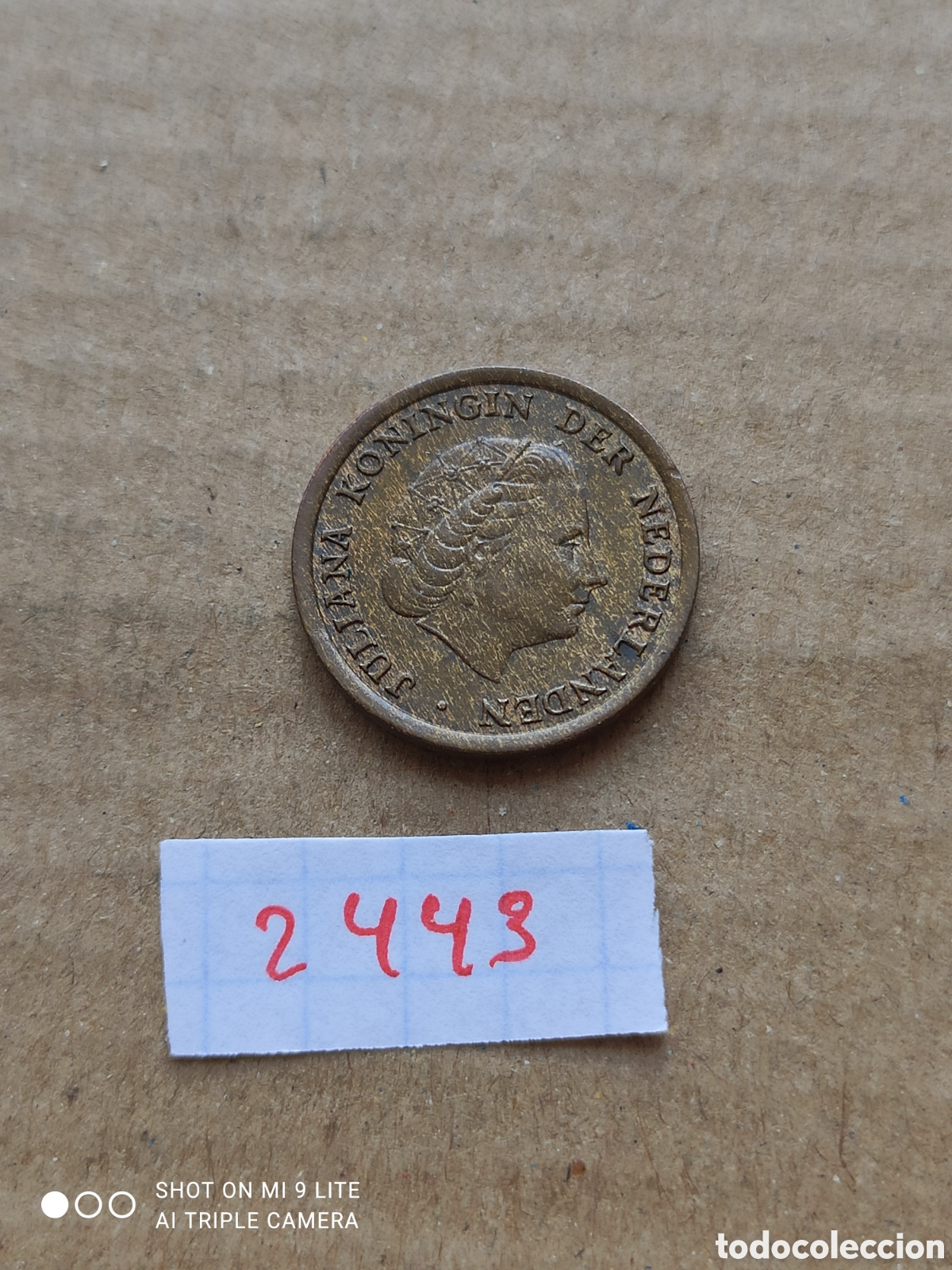 Monedas antiguas de Europa: Moneda holandesa de 1 c&eacute;ntimo a&ntilde;o 1959