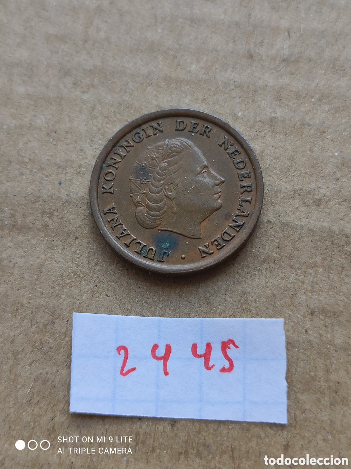 Monedas antiguas de Europa: Moneda holandesa de 1 c&eacute;ntimo a&ntilde;o 1962