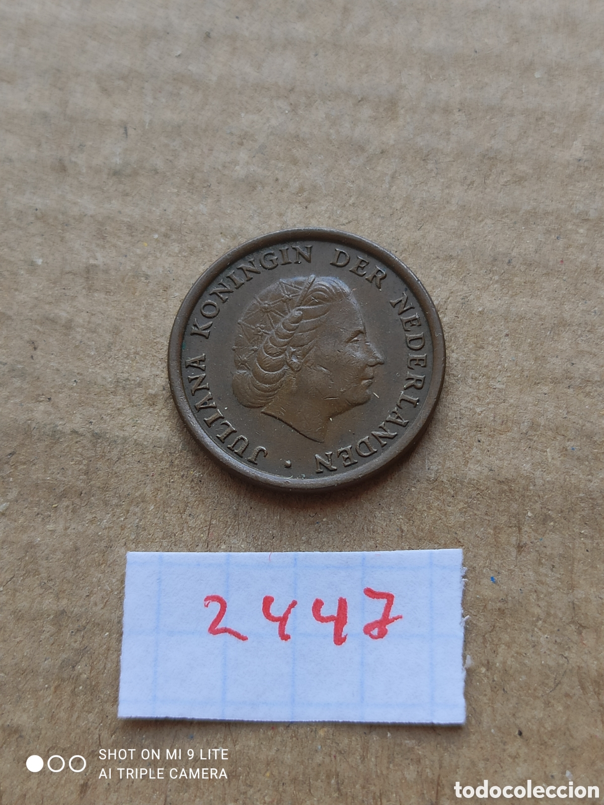 Monedas antiguas de Europa: Moneda holandesa de 1 c&eacute;ntimo a&ntilde;o 1966