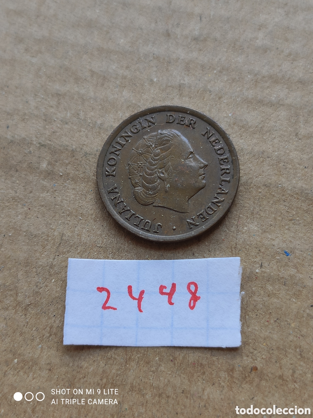 Monedas antiguas de Europa: Moneda holandesa de 1 c&eacute;ntimo a&ntilde;o 1965