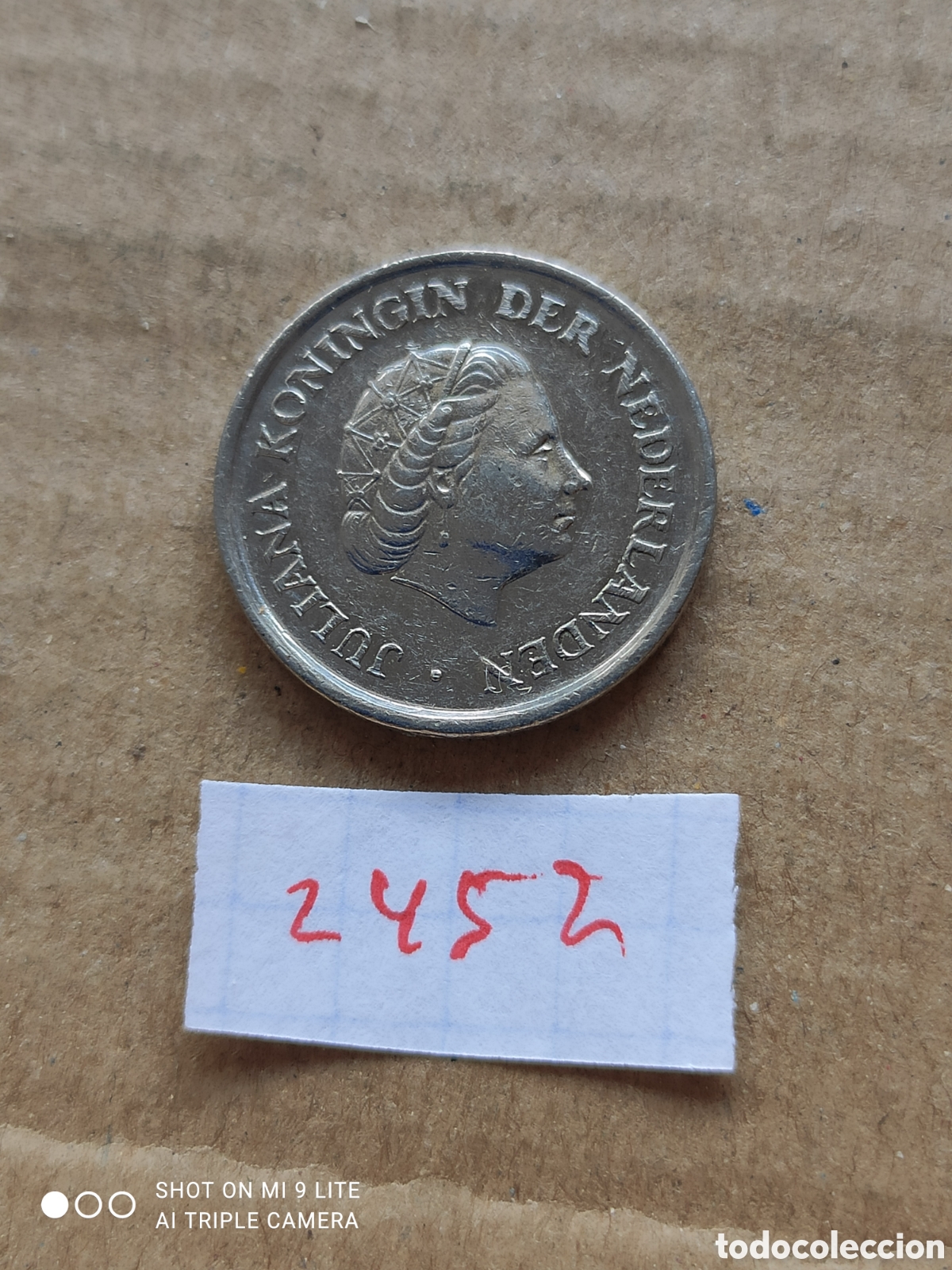 Monedas antiguas de Europa: Moneda holandesa de 25 c&eacute;ntimos a&ntilde;o 1980