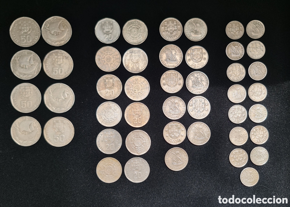 Monedas antiguas de Europa: Lote de monedas antiguas portuguesas &ndash; Escudos de Portugal