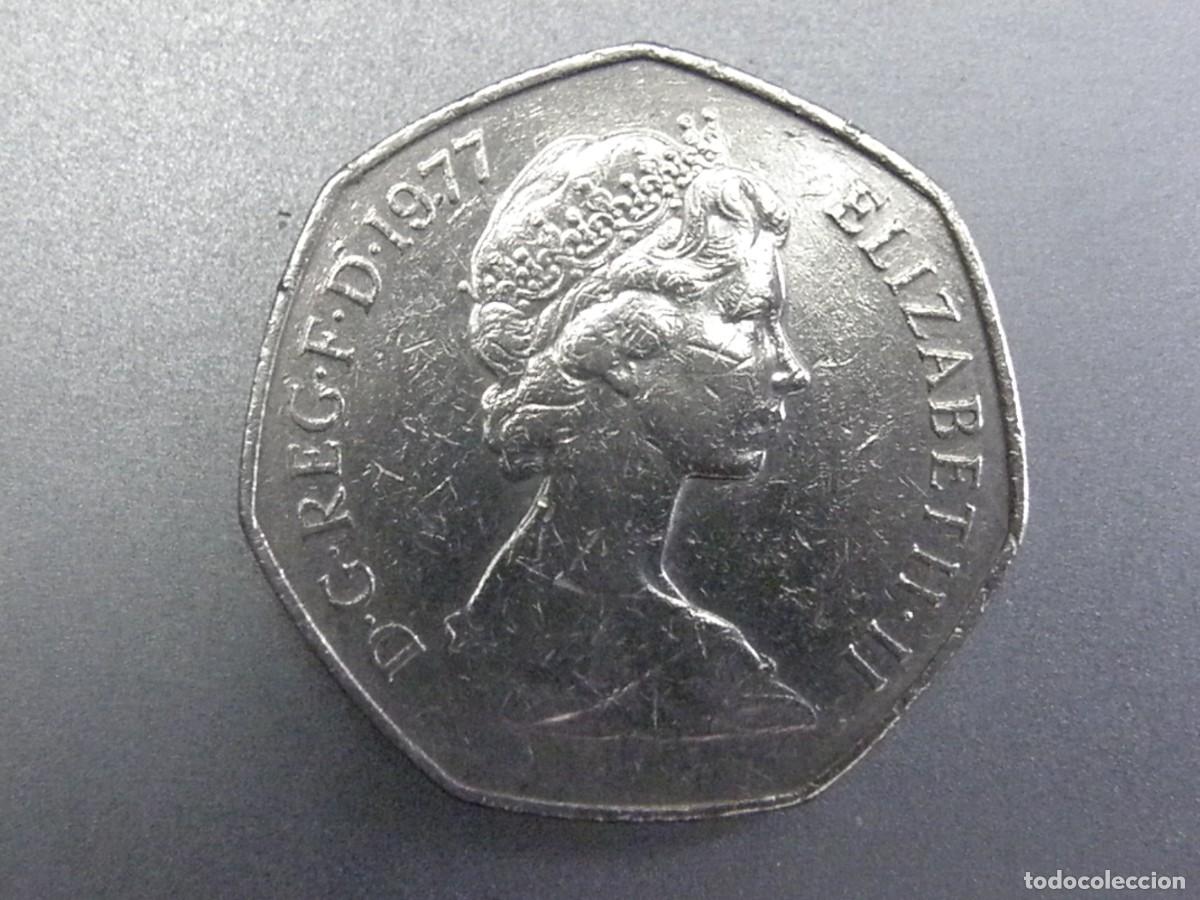 Monedas antiguas de Europa: Reino Unido 50 New Pence 1977 - Queen Elizabeth II