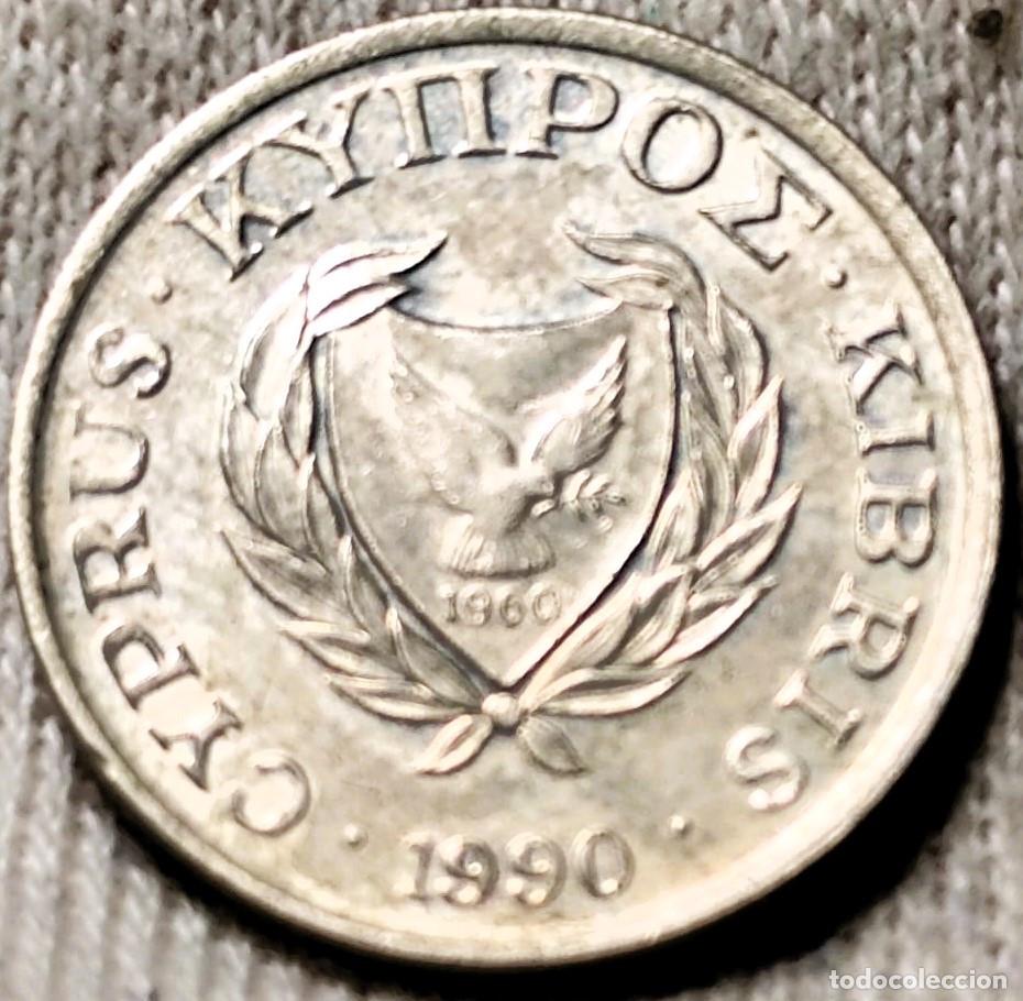 Moedas antigas da Europa: Chipre 1 Centavo 1990 Sin Circular Lote 2178