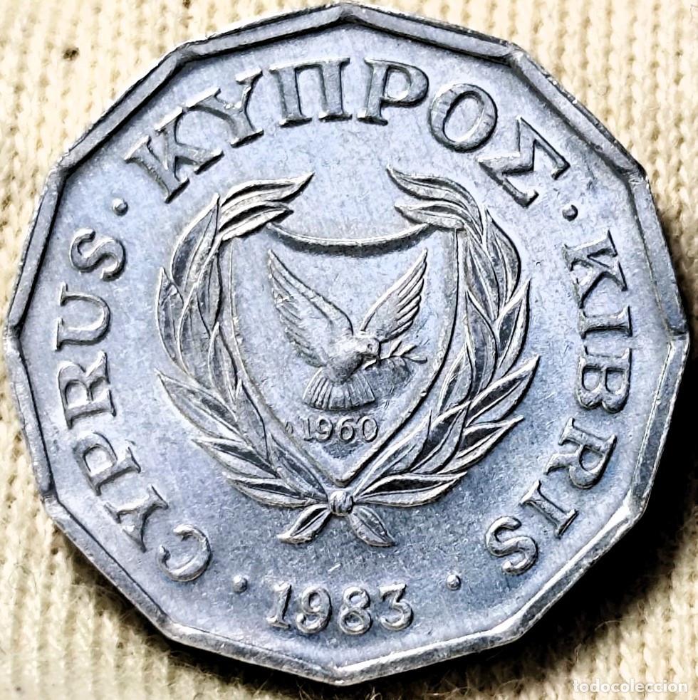 Monete antiche di Europa: Chipre 1/2 Centavos 1983 Sin Circular Lote 2180
