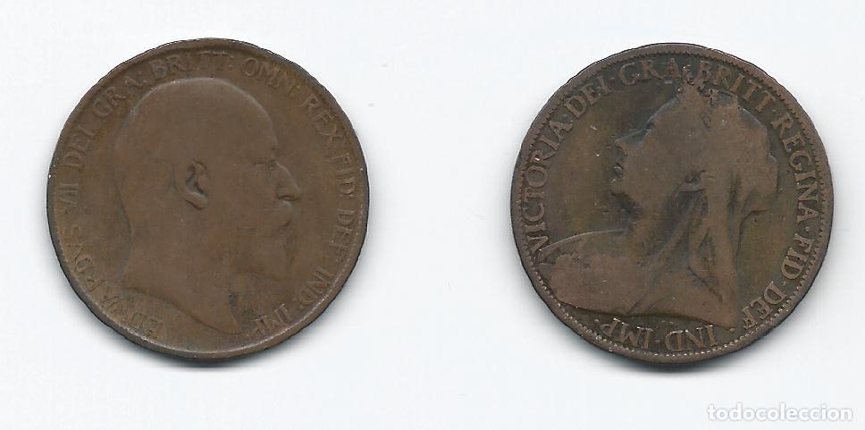 Monedas antiguas de Europa: 10643 - 2 MONEDAS INGLATERRA DE 1 PENNY (EDUARDO VII 1907) Y REINA VICTORIA 1897)