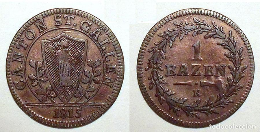 Alte M&uuml;nzen aus Europa: SUIZA - CANTON SAINT GALL - BATZEN - 1815K - BILLON