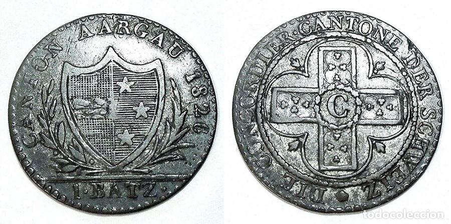 Alte M&uuml;nzen aus Europa: SUIZA - CANTON AARGAU - BATZEN - 1826 - BILLON