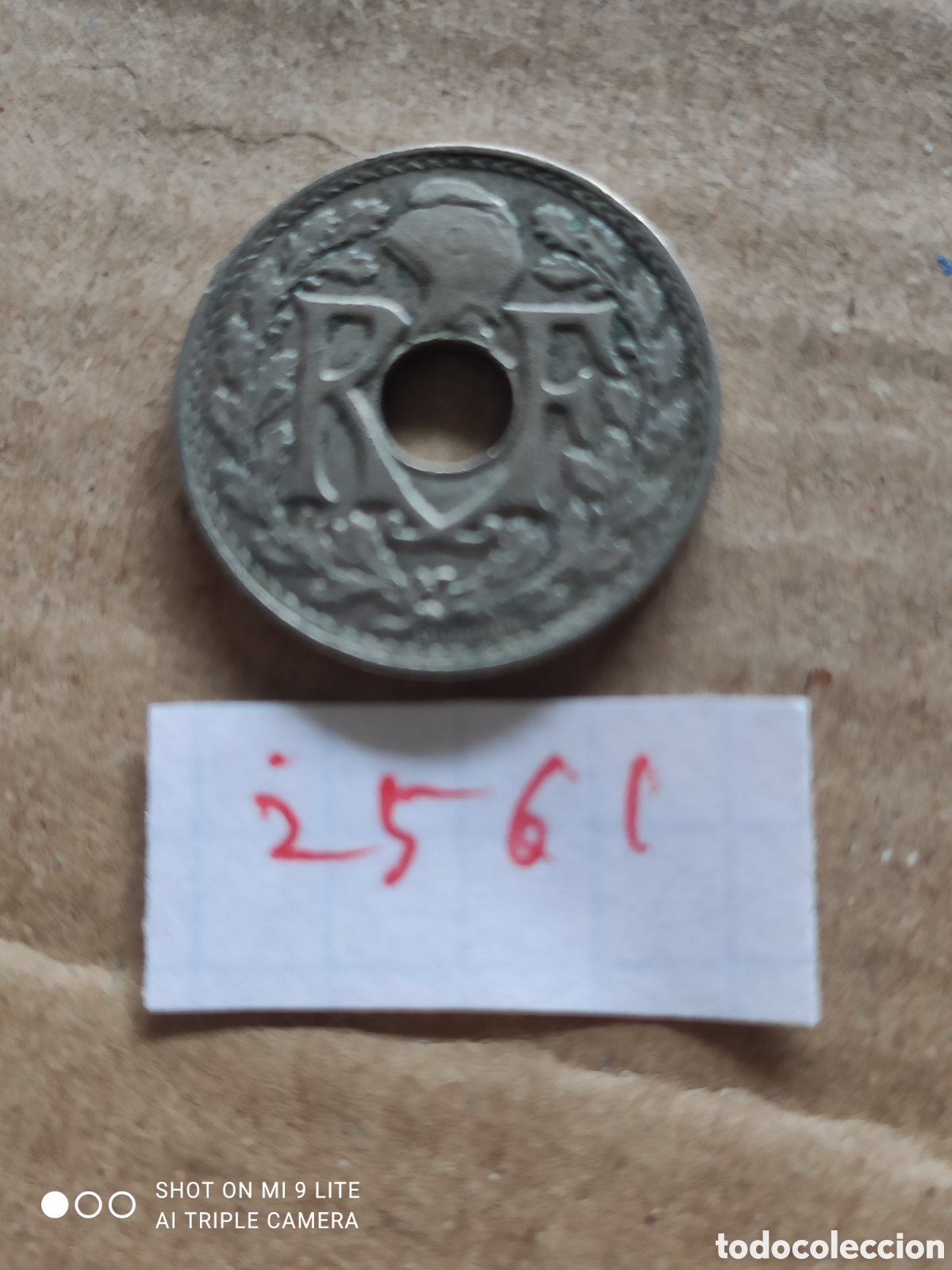 Monedas antiguas de Europa: Moneda francesa de 5 c&eacute;ntimos a&ntilde;o 1922