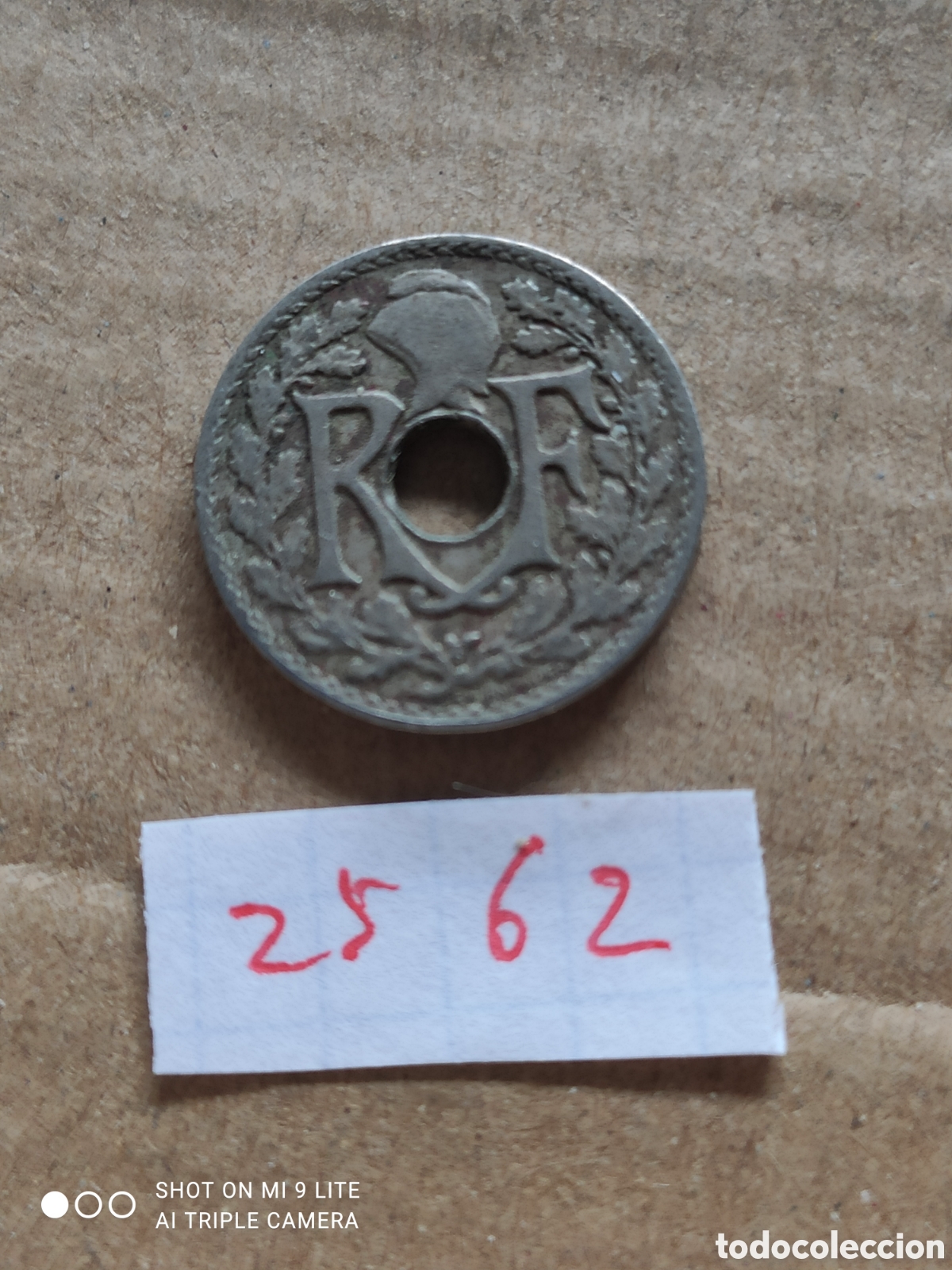 Monedas antiguas de Europa: Moneda francesa de 5 c&eacute;ntimos a&ntilde;o 1924