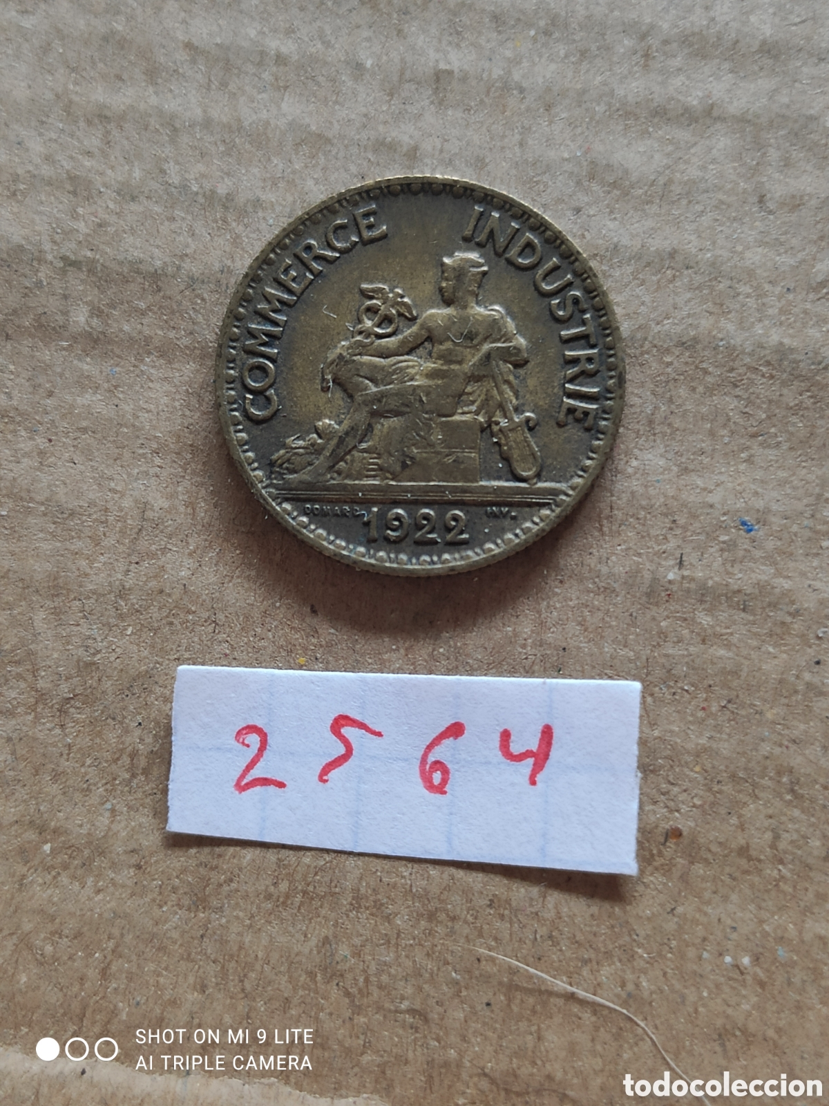Monedas antiguas de Europa: Moneda francesa de 50 c&eacute;ntimos a&ntilde;o 1922