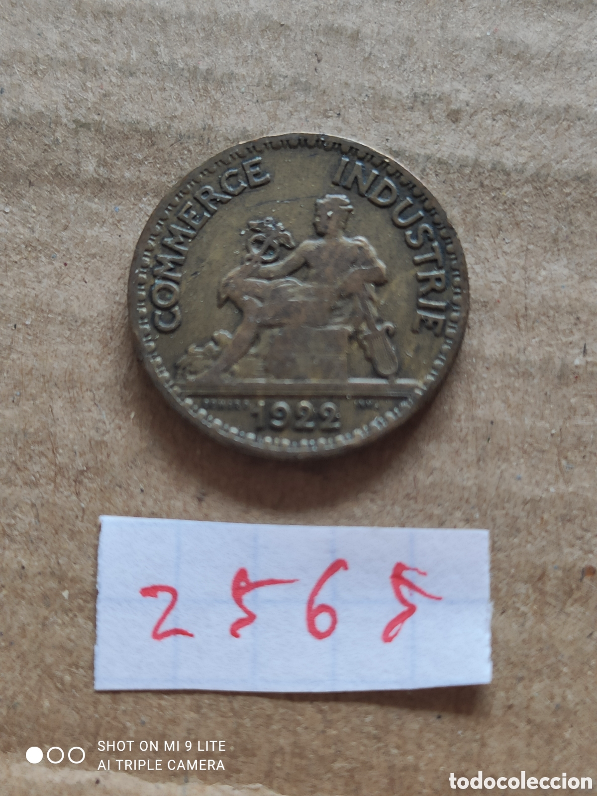Monedas antiguas de Europa: Moneda francesa 50 c&eacute;ntimos a&ntilde;o 1922