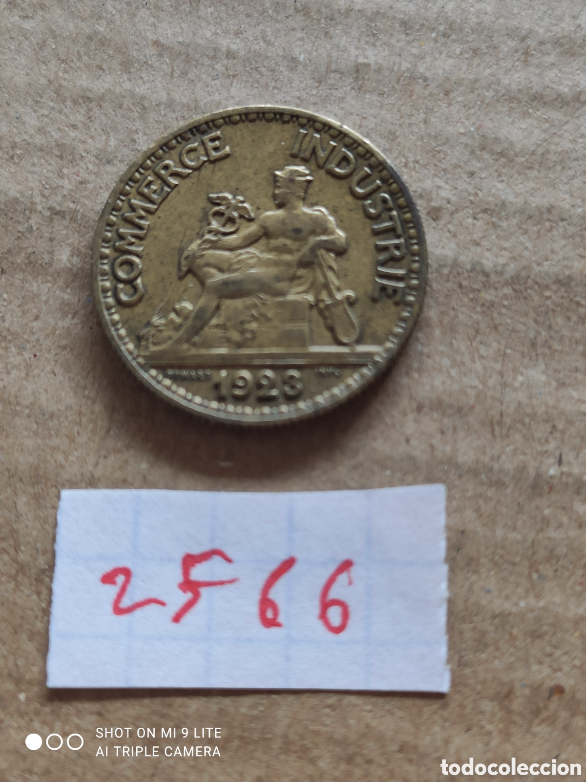 Monedas antiguas de Europa: Moneda francesa, 50 c&eacute;ntimos a&ntilde;o 1923