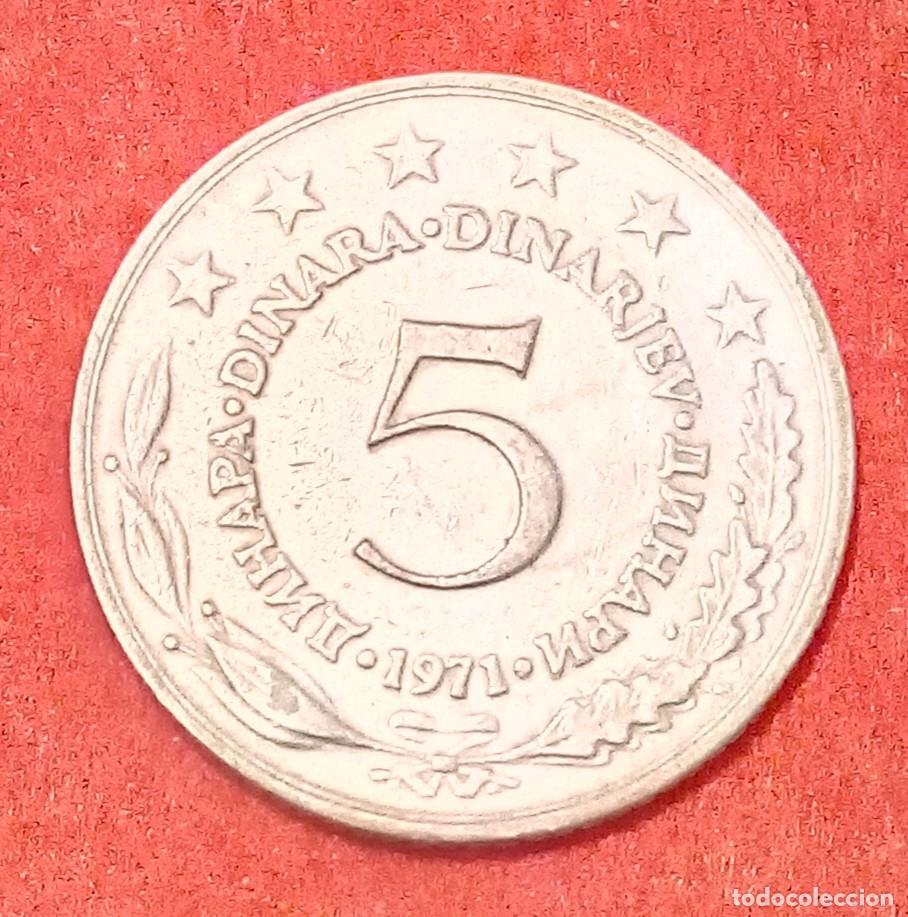 Monedas antiguas de Europa: MONEDA DE YUGOSLAVIA 1971 - 5 DINARA - COBRE-N&Iacute;QUEL-ZINC