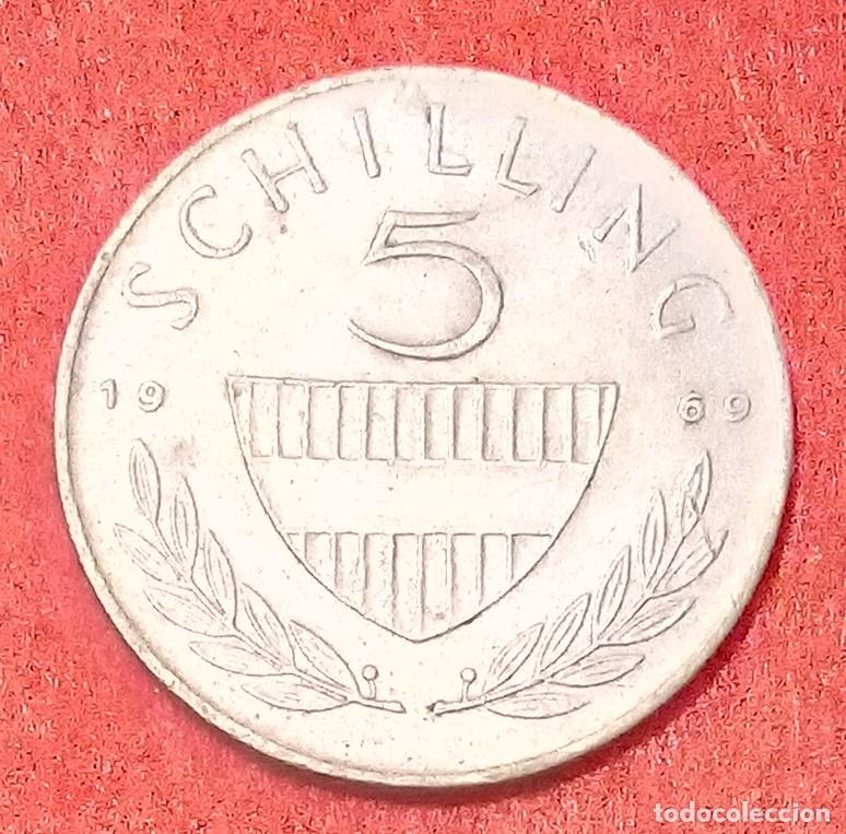 Monedas antiguas de Europa: MONEDA DE AUSTRIA 1969 - 5 CHELINES - CUPRON&Iacute;QUEL