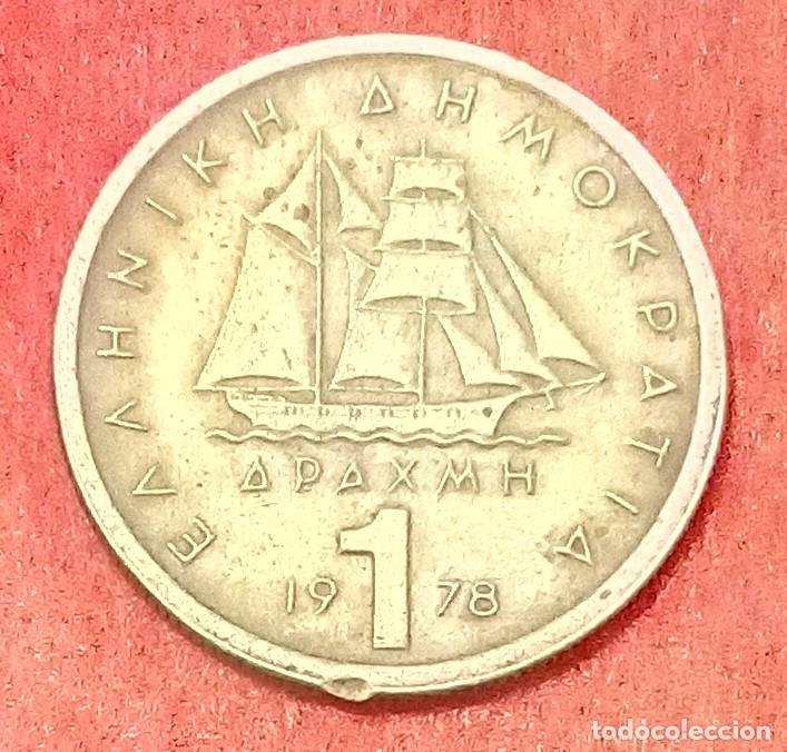 Monedas antiguas de Europa: MONEDA DE GRECIA 1978 - 1 DRACMA - LAT&Oacute;N-N&Iacute;QUEL