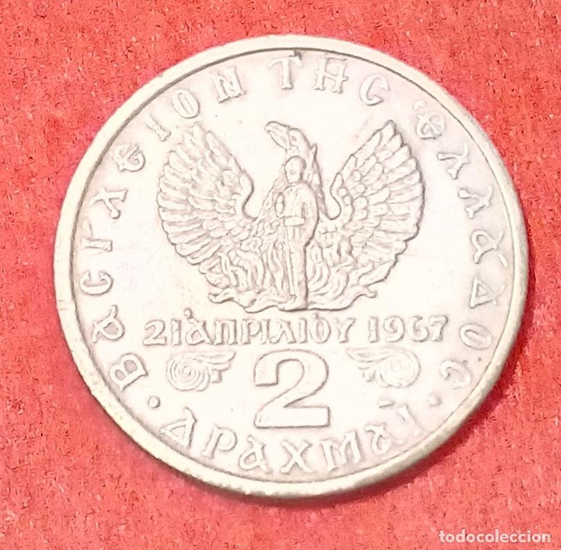 Monedas antiguas de Europa: MONEDA DE GRECIA 1967 - 2 DRACMAS - COBRE-N&Iacute;QUEL