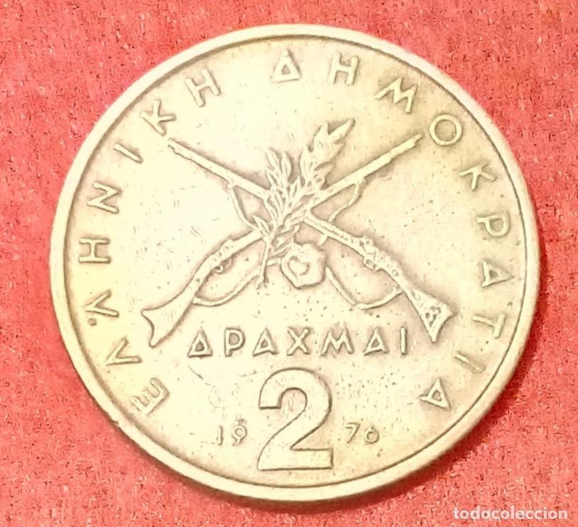 Monedas antiguas de Europa: MONEDA DE GRECIA 1976 - 2 DRACMAS - LATON-N&Iacute;QUEL (1)