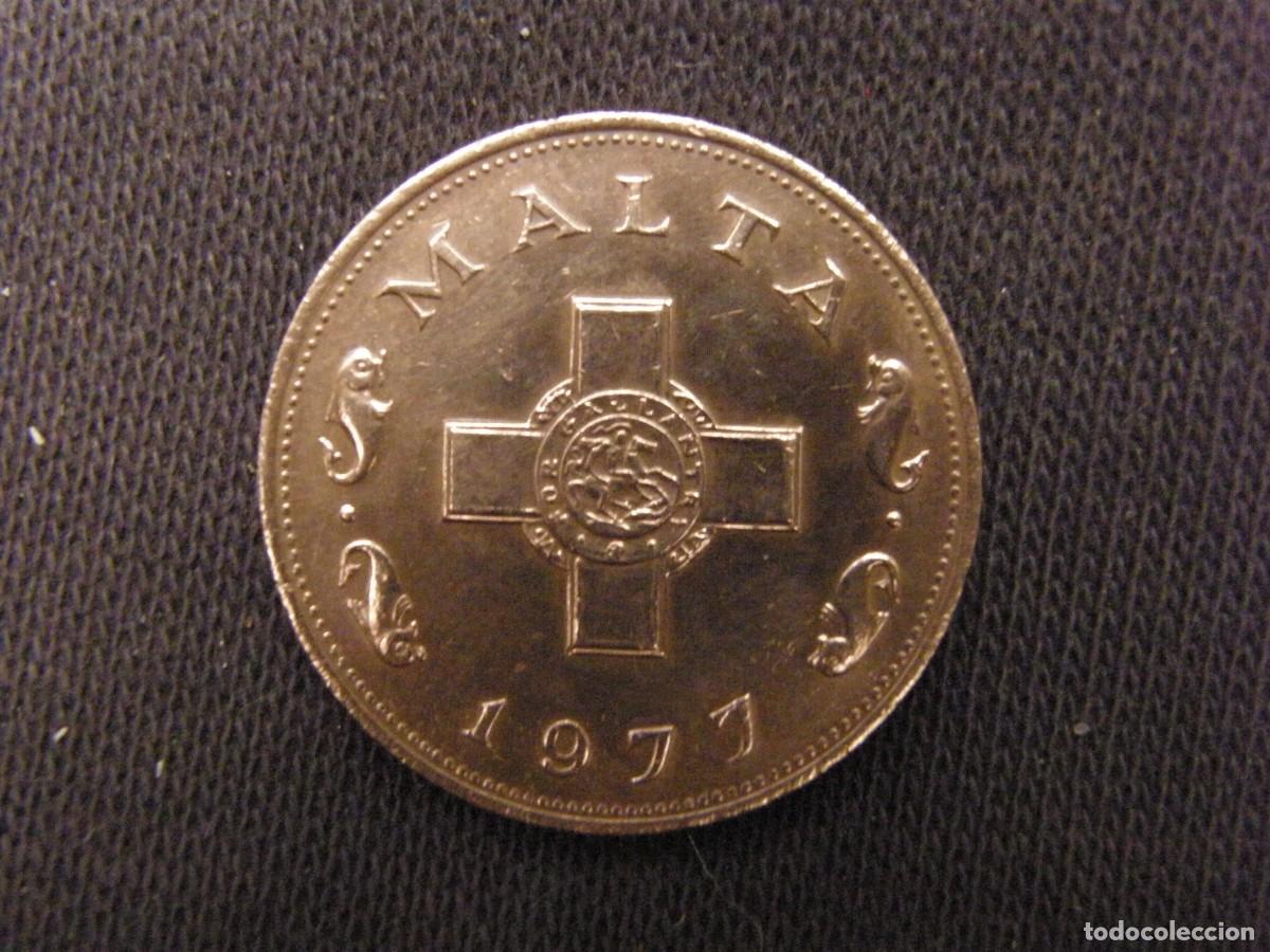 Monedas antiguas de Europa: Moneda Malta 1 centimo 1977 - Foto 2