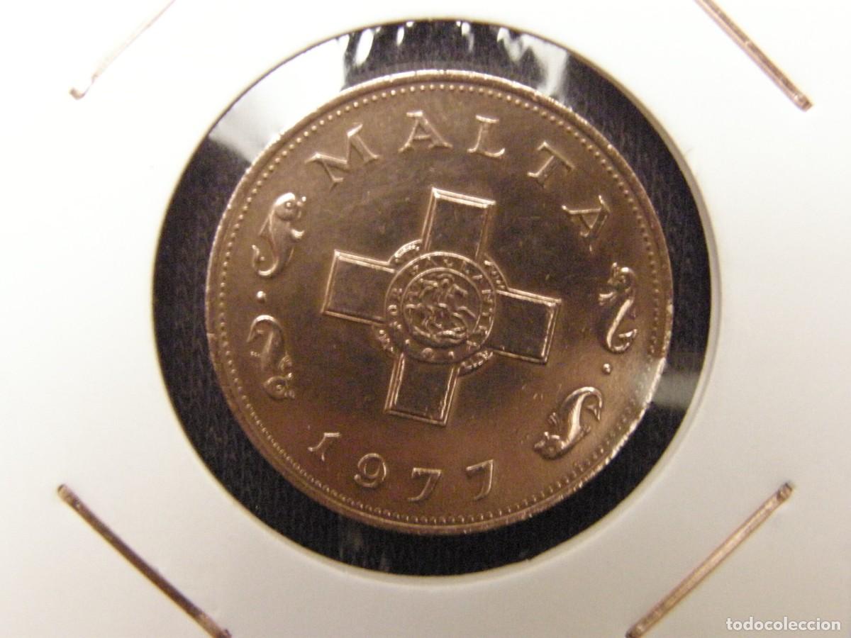 Monedas antiguas de Europa: Moneda Malta 1 centimo 1977 - Foto 3