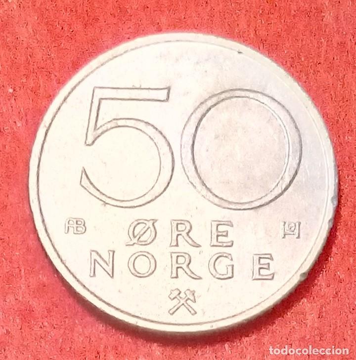 Monedas antiguas de Europa: MONEDA DE NORUEGA 1976 - 50 ORE - COBRE-N&Iacute;QUEL