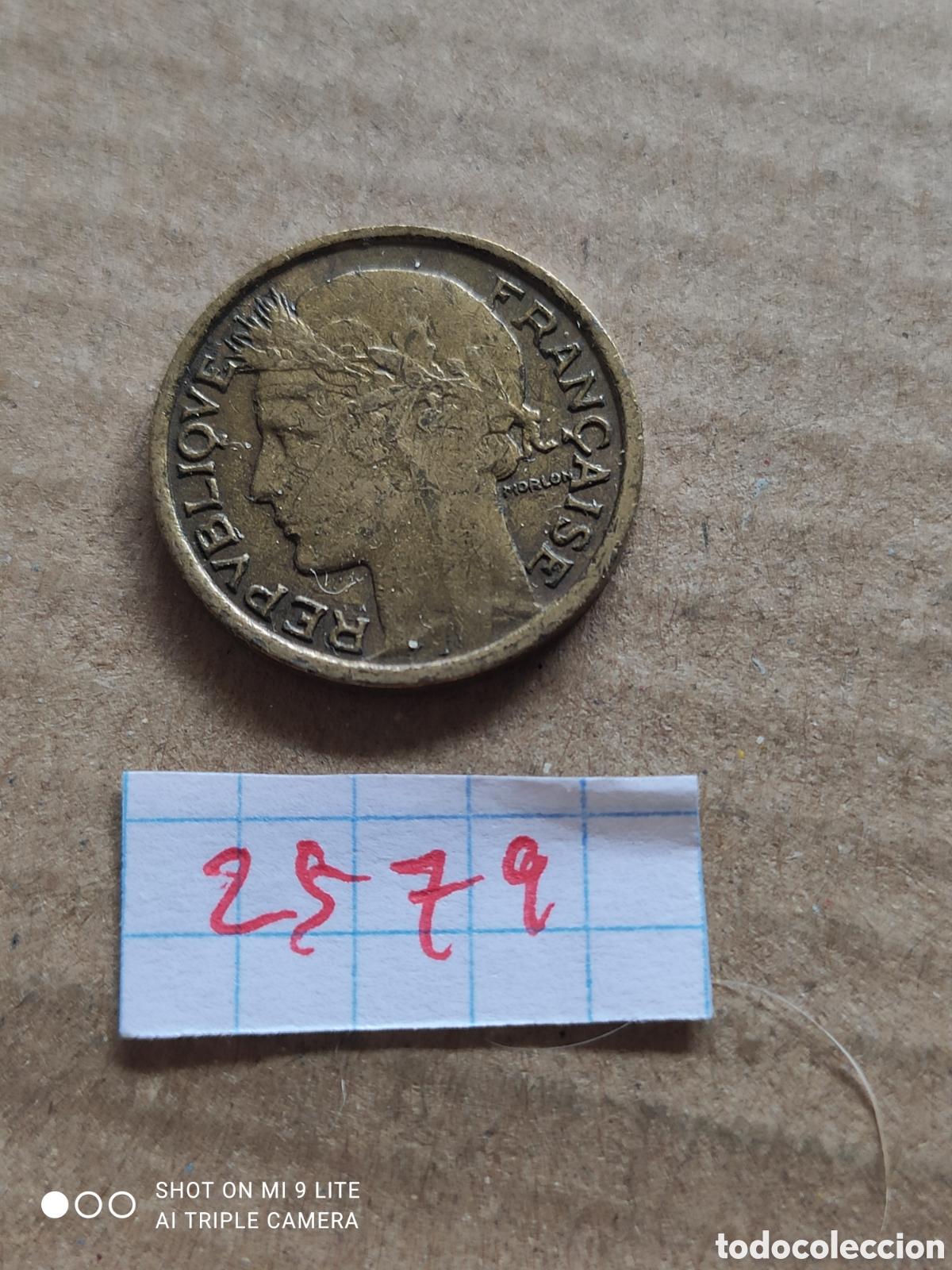 Monedas antiguas de Europa: Moneda francesa, 50 c&eacute;ntimos a&ntilde;o 1940