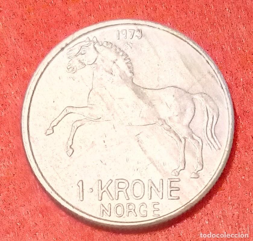 Monedas antiguas de Europa: MONEDA DE NORUEGA 1973 - 1 CORONA - CUPRON&Iacute;QUEL