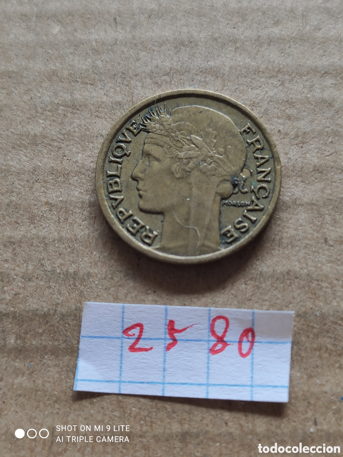 Moedas antigas da Europa: Moneda francesa, 50 c&eacute;ntimos a&ntilde;o 1941