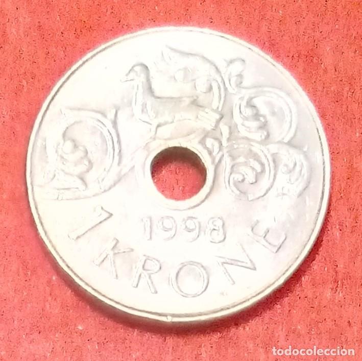 Monedas antiguas de Europa: MONEDA DE NORUEGA 1998 - 1 CORONA - COBRE-N&Iacute;QUEL