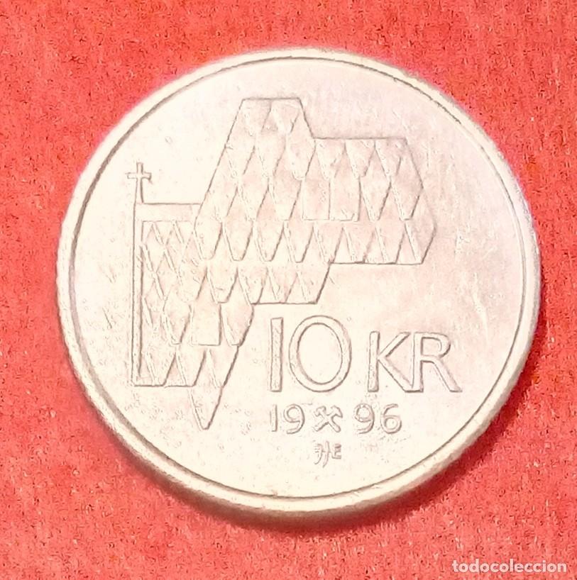 Monedas antiguas de Europa: MONEDA DE NORUEGA 1996 - 10 CORONAS - N&Iacute;QUEL-LAT&Oacute;N