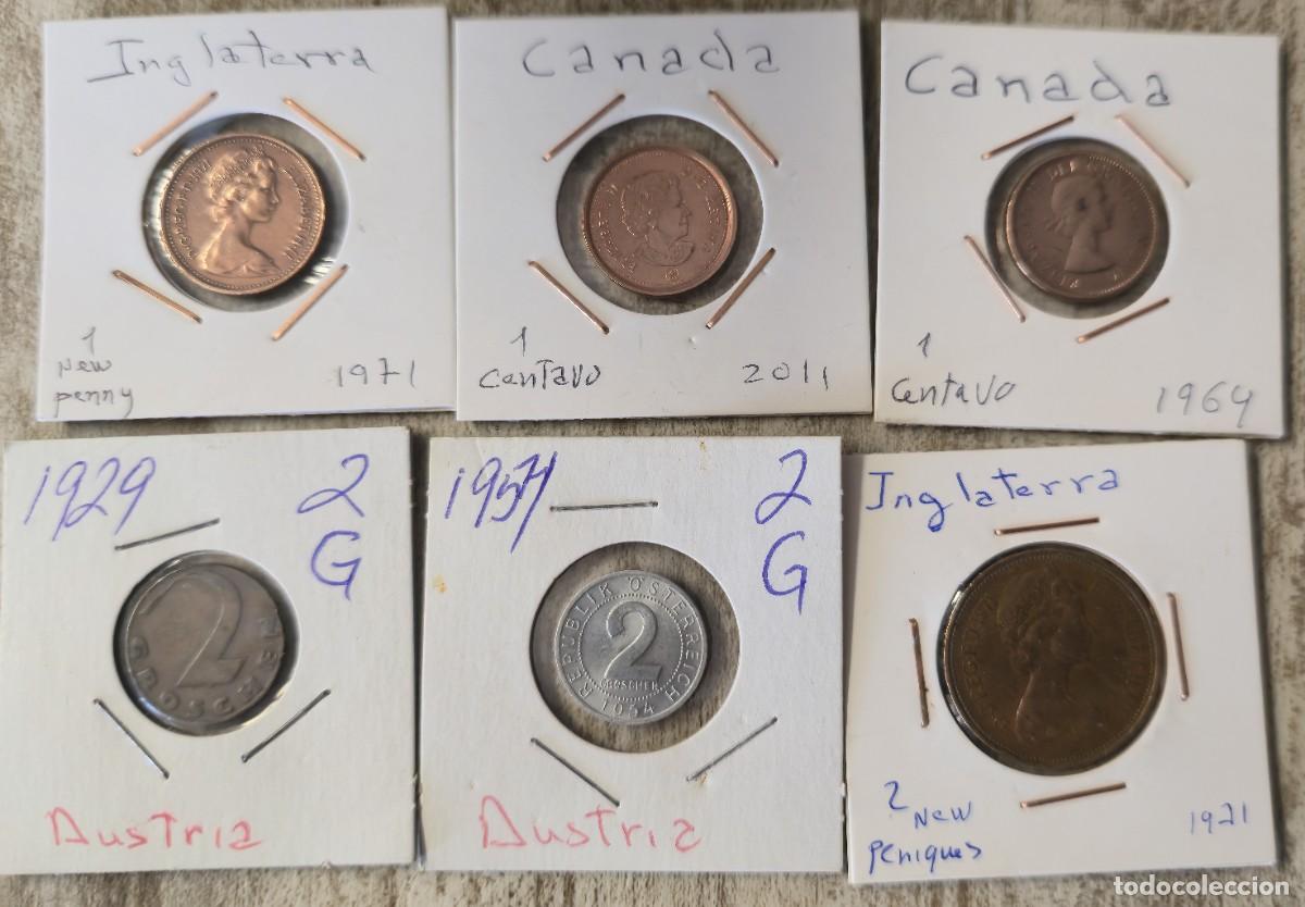 Alte M&uuml;nzen aus Europa: lote de 6 monedas del mundo EUROPA / AMERICA
