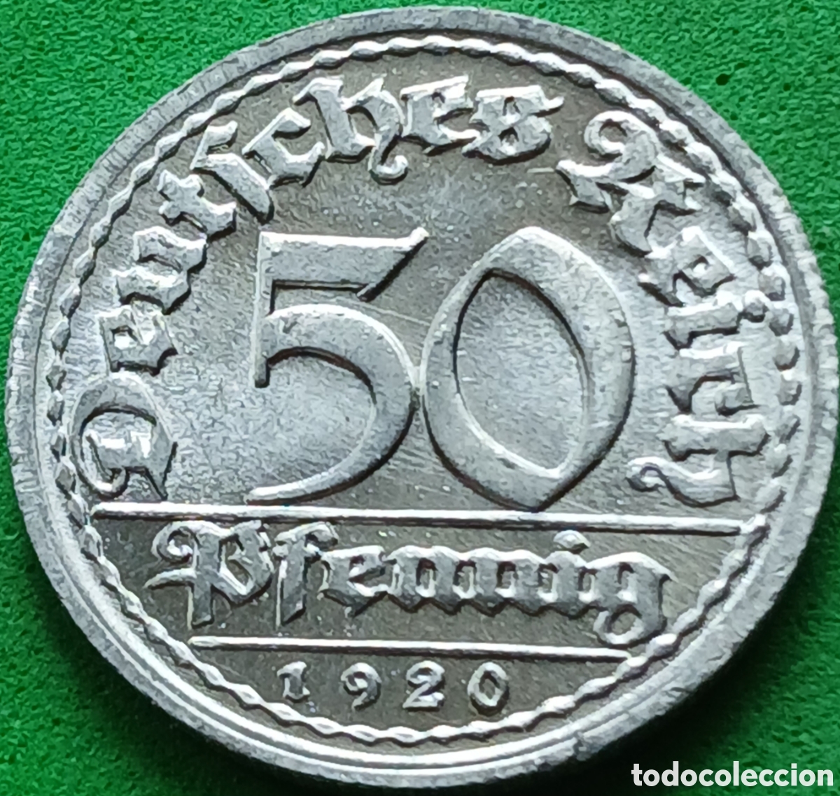 Monedas antiguas de Europa: Alemania Rep&uacute;blica de Weimar 50 pfennig 1920 D km#27
